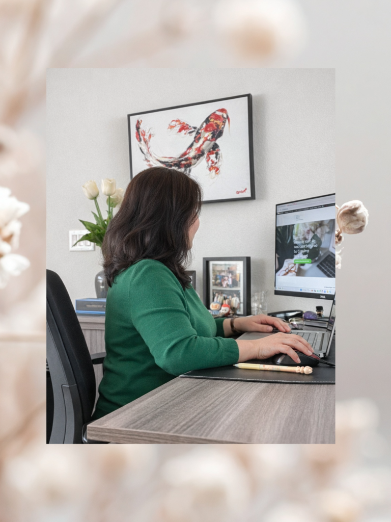 Virtual Assistant working on desk